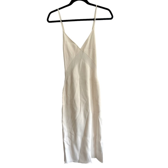 NEW RAG & BONE Asher Ribbed Midi Dress in Ivory size large - Picture 7 of 11